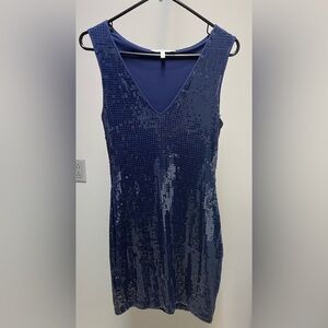 Robert Rodriguez Deep Blue Sequin Dress